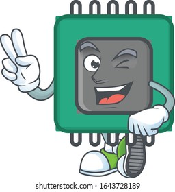 Cute cartoon mascot picture of RAM with two fingers