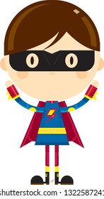 Cute Cartoon Masked Heroic Superhero Character
