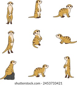 Cute cartoon meerkat vector illustration 