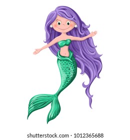 Cute cartoon mermaid.