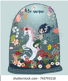 Cute cartoon mermaid