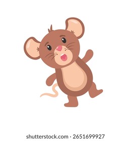 Cute cartoon mice character with cheese happy little pet vector illustration flat design smile baby wildlife animal icon set graphic fun comic tail toy nature mascot drawing isolated small

