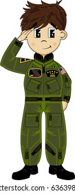 Cute Cartoon Military Pilot 