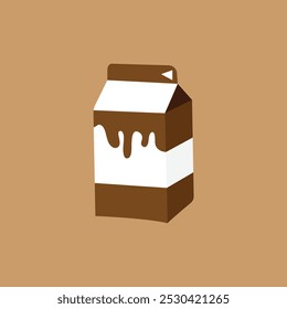 Caja linda de la leche de la historieta. fresa, chocolate, plátano, naranja y leche regular. Ilustración de arte de Clip de Vector aislado.