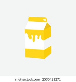 Cute cartoon milk box. strawberry, chocolate , banana , orange and regular milk. Isolated vector clip art illustration.