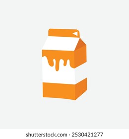 Caja linda de la leche de la historieta. fresa, chocolate, plátano, naranja y leche regular. Ilustración de arte de Clip de Vector aislado.