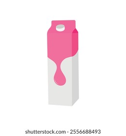 Cute cartoon milk box. strawberry, chocolate , banana , orange and regular milk. Isolated vector clip art illustration.