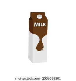 Cute cartoon milk box. strawberry, chocolate , banana , orange and regular milk. Isolated vector clip art illustration.