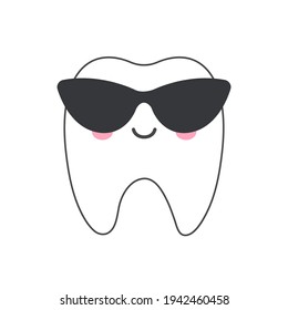 Cuto vector de dientes de leche de dibujos animados Adorneados con un arco y una tiara para decorar las bolsas de dientes de los niños.