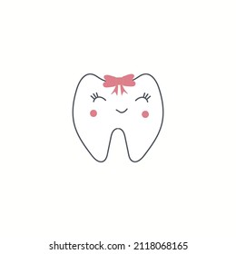 Vector de dientes de leche de dibujos animados