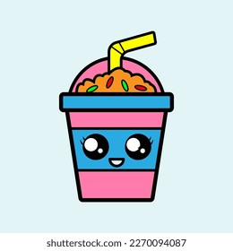 Cute cartoon Milkshake. Vector illustration	