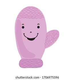 Cute cartoon mitten. Vector illustration