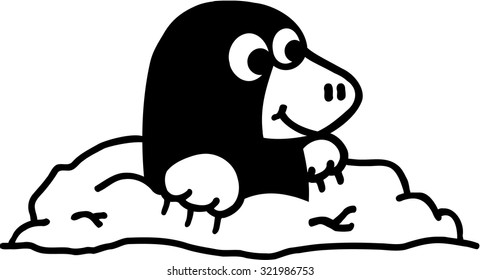 Cute cartoon mole