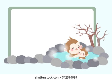 cute cartoon money enjoy with hot spring