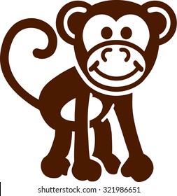 Cute cartoon monkey
