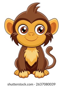Cute cartoon monkey animal character illustration
