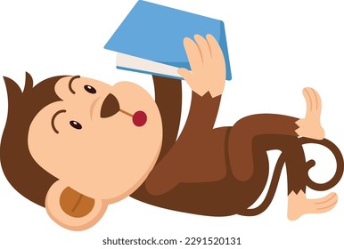 cute cartoon monkey character on white background illustration