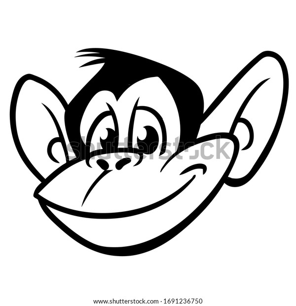 Cute Cartoon Monkey Chimpanzee Vector Illustration Stock Vector ...