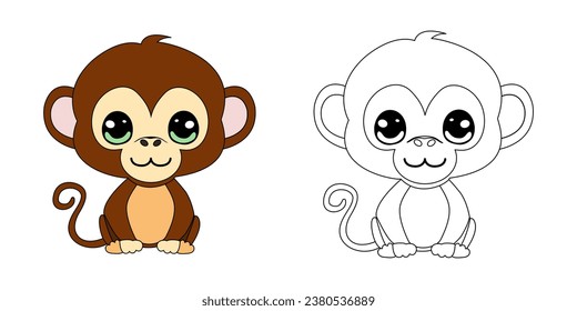 Drôle singe montre un doigt à : illustration de stock 1651722103