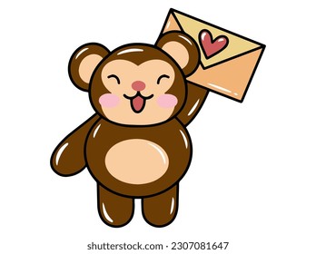 Cute cartoon Monkey drawing illustration