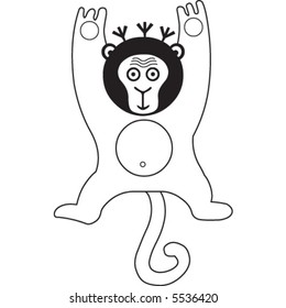 A cute cartoon monkey illustration.