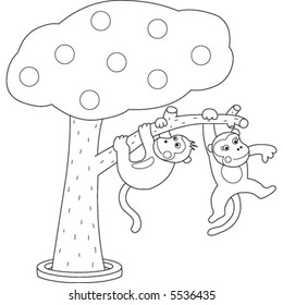 A cute cartoon monkey illustration.