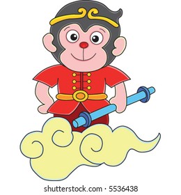 A cute cartoon monkey illustration.