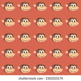 Cute cartoon monkey pattern vector