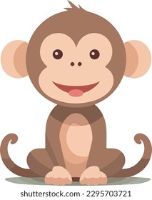 Cute cartoon monkey vector funny