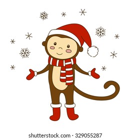 Cute cartoon monkey for Your design
