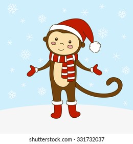 Cute cartoon monkey for Your design