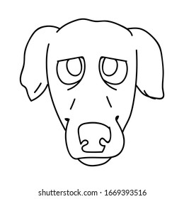 Cute cartoon monochrome greyhound puppy face lineart vector clipart. Pedigree kennel racing hound for dog lovers. Purebred domestic pooch for pet parlor illustration. Isolated fast canine. EPS 10. 
