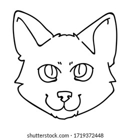 Caricatura monocroma cromada de rodillo Bobtail kitten cara de clírete vector. Cría de gatitos pedigrí para los amantes de los gatos. Gatito doméstico de calico purebred para mascota de ilustración de salón de mascota. felino aislado.