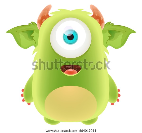 Cute Cartoon Monster Stock Vector (Royalty Free) 664019011