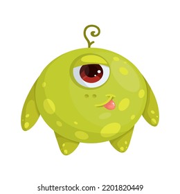 Cute cartoon monster, alien. Isolated vector graphic.