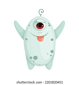 Cute cartoon monster, alien. Isolated vector graphic.