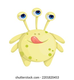 Monstruo de dibujos animados, alienígena. Gráfica vectorial aislada.