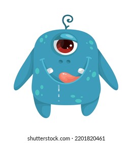 Cute cartoon monster, alien. Isolated vector graphic.