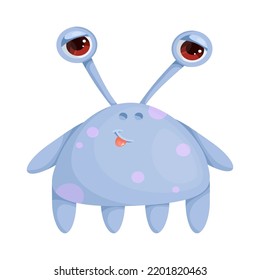 Cute cartoon monster, alien. Isolated vector graphic.