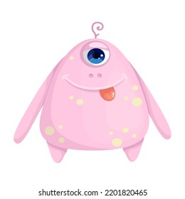 Cute cartoon monster, alien. Isolated vector graphic.