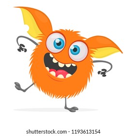 Cute cartoon monster dancing
