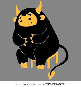 Cute cartoon monster. Design for print, sticker, party decoration, logo, emblem, magazine prints or journal article, t-shirt design, poster. Vector illustration of Halloween cool monster 