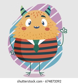 Cute cartoon monster design. Vector illustration
