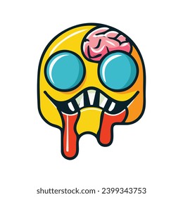 cute cartoon monster emoji illustration