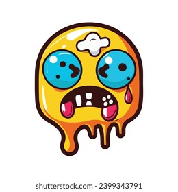 cute cartoon monster emoji illustration