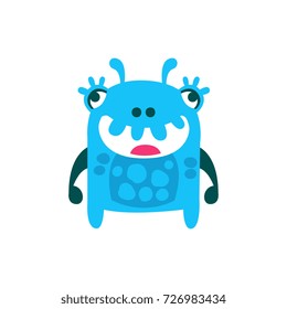 Cute cartoon monster, fabulous incredible creature, funny alien vector Illustration