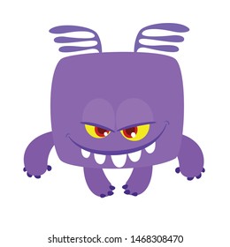 Cute cartoon monster girl. Vector illustration isolated