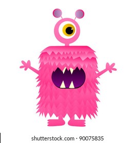 Cute cartoon monster isolated. Vector illustration