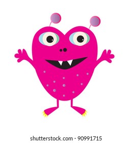 Cute cartoon monster isolated. Vector illustration