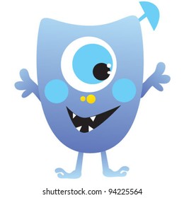 Cute cartoon monster isolated. Vector illustration